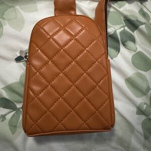 Quilted Tan Crossbody Bag